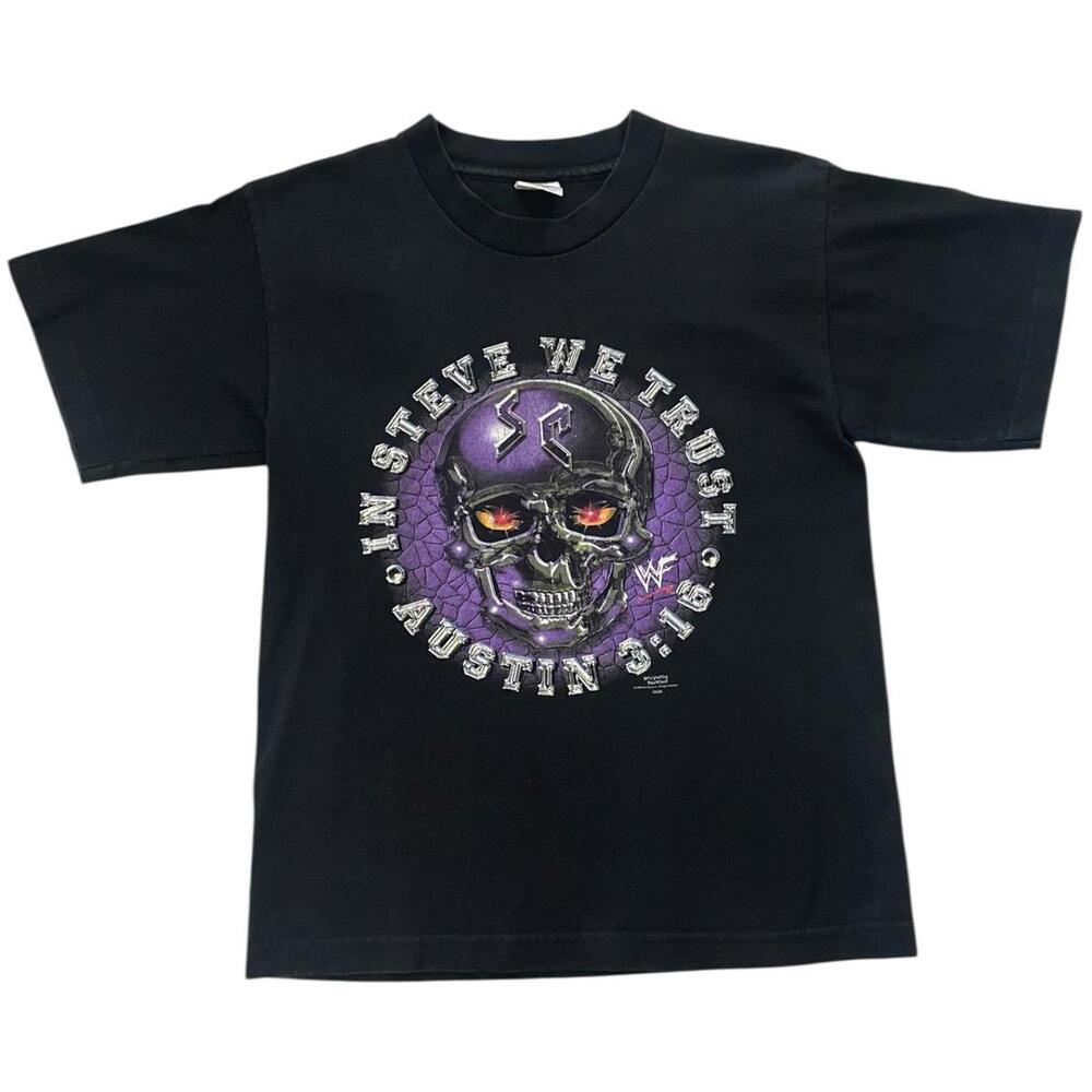 Vintage Stone Cold Steve Austin 3:16 T-Shirt Skull WWF 1998 Youth Kid Size Large